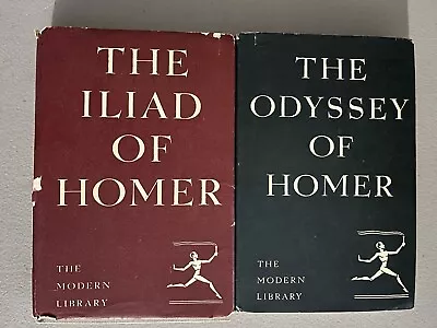 Modern Library The Iliad & Odyssey Homer 2 Book Lot Hardcover Antique Editions • $29.99