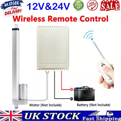 DC 12V 24V Electric Linear Actuator Controller Wireless Remote Control Receiver • £17.99