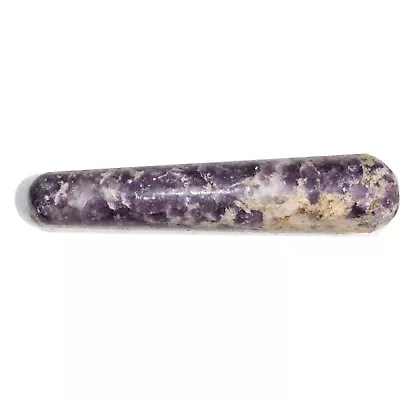 Charged Natural Himalayan Lepidolite Massage Wand  + Selenite Heart Charger ~70g • $21.99