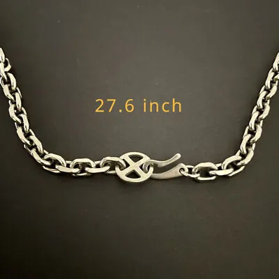 7mm TA1 Pure Titanium Batch Angle Chain Necklace Lightweight Anti Allergy 27.6  • $37