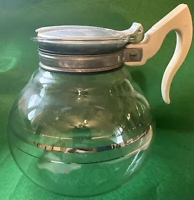 Cory Coffee Pot Glass Vintage DXL Aluminum  Silver Stripe • $36.25