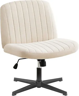 Vanity Chair Home Office Adjustable Leisure Makeup Armless Swivel Fabric Chair • $89.99