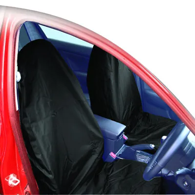 Universal Black Water Resistant Nylon Front Car/Van Seat Covers/Protectors Pair • £4.99
