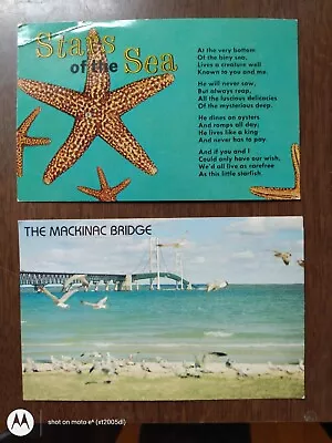 2 Vintage Postcards: Mackinac Bridge And Treasure City • $4.98