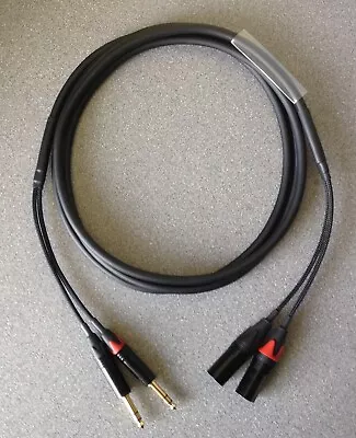 Male XLR To TRS / Balanced Jack Loom 3m - Twin - Black & Gold Connectors • £23