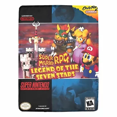 Vintage / Retro Game Super Mario RPG SNES Box Ultra-Soft Micro Fleece Blanket • $44.99