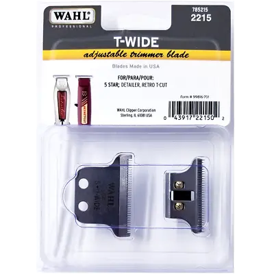 Wahl 5 Star T-WIDE Adjustable Detailer Retro And Detailer Li Trimmer Blade 2215 • $22.95