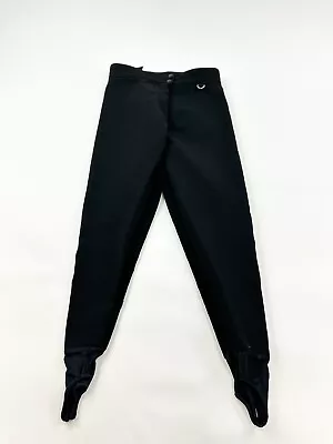 Vintage Kaelin Schoeller Ski Pants Women Size 12 Stirrup Snow Black Wool • $24.85