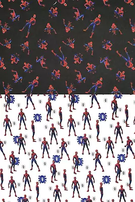 Crafts Fabrics Marvel Avengers Spiderman Fabric Black White 140cm Wide Cotton • £4.99