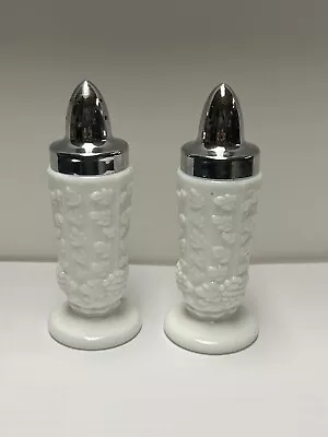 Vintage Westmoreland Paneled Grape Pattern Milk Glass Salt & Pepper Shakers • $10