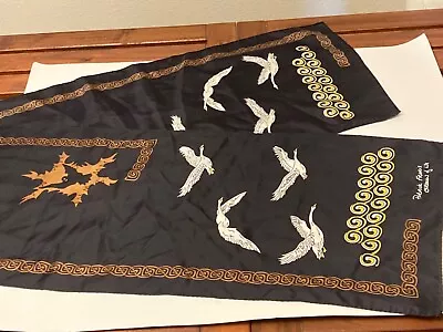 Patrick Francis Ireland Pure 100% Silk Birds Crows 60 X 12  Celtic Irish Scarf • $19.99