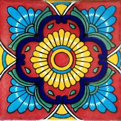 C#076) Mexican Tiles Ceramic Hand Made Spanish Influence Talavera Mosaic Art • $1.75