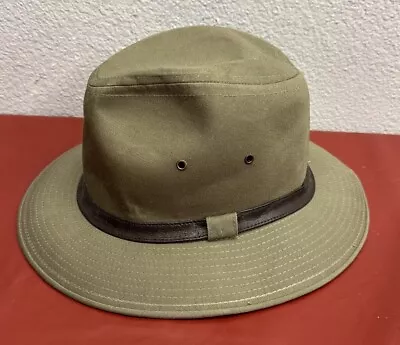 Vintage Classic Stetson Mallory Tan Hat Fedora Indiana Jones Look Medium 7-7 1/2 • $34.99