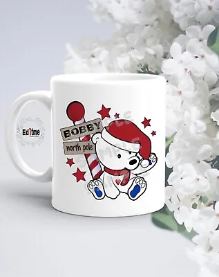 £7.99 • Buy Personalised Red Polar Bear  Mug Children's Christmas Gift Cup Any Name