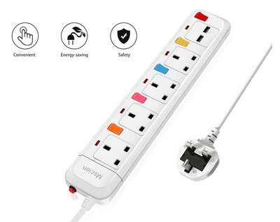 £15.99 • Buy Surge Protected Extension Lead With USB 4 Gang Way 2.5M Individually Switched UK