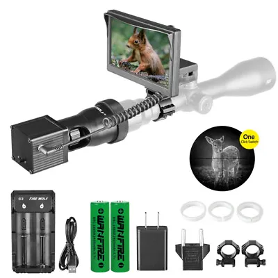£116.39 • Buy Fire Wolf Night Vision 5  LCD Siamese Scope Video IR Cameras Infrared Riflescope