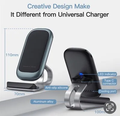 Qi Wireless Fast Charger Charging Pad Stand Dock For I Phone Samsung Galaxy • $12.99