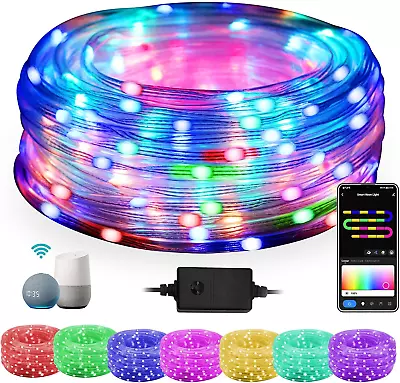 Smart LED Rope Lights For Outside 16 Million Colors Changing Outdoor String Lig • $52.99