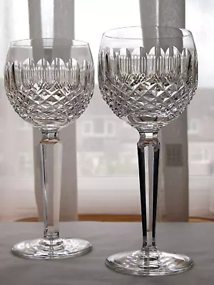 Waterford Crystal Colleen Hock Wine Glasses Pair Vintage Mint 7 1/2  • £89