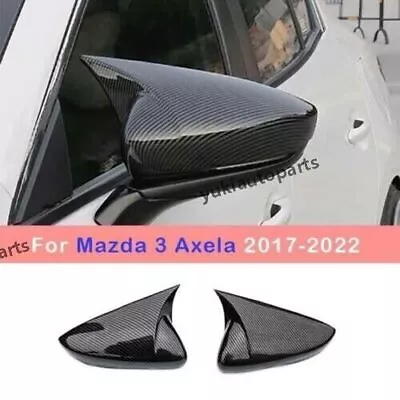 For Mazda 3 Axela 2017~2022 Carbon Fiber Exterior Rear View Mirror Cover Trim 2X • $116.68