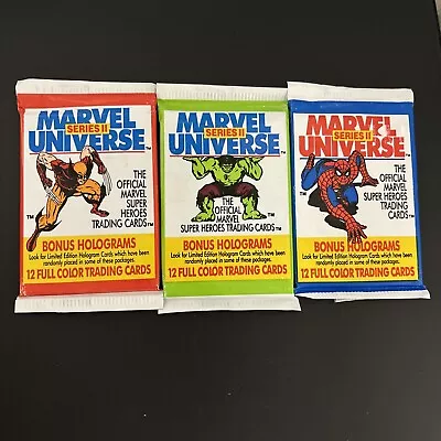 1991 Marvel Universe Series 2 Trading Cards - (3)Sealed Packs - Hologram Chase • $25