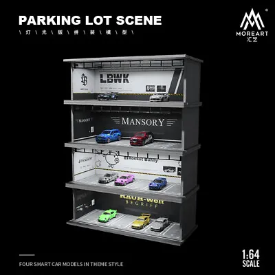 1/64 Diorama Car Garage Model LED Lighting Car Parking Lot Display Scene Model • $27.99