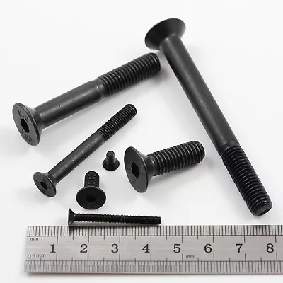 £6.99 • Buy M5 Steel 10.9 Grade Countersunk Machine Screws Black Csk Hex Socket Allen Key