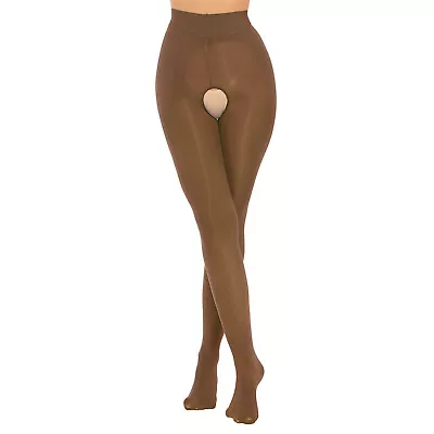 US Women Open Crotch Pantyhose Transparent Stockings Glossy Tights Stretchy Pant • $6.62