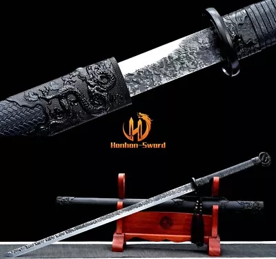 40  9260 Spring Steel Ninjato Sword Japanese Straight Black Blade For Iaido • $109