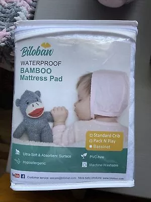 Waterproof Bassinet Mattress Pad Cover Bamboo Surface 2 Pack Multi-size Options • $3