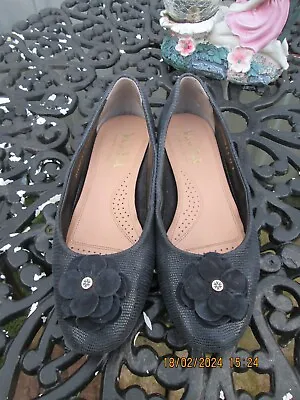 Van Dal Navy Lizard Effect Nubuck Leather Shoes Size 5d Uk 38 Eu Only Worn Twice • £12