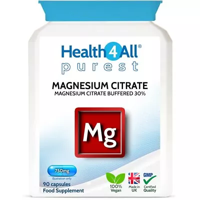 £9.99 • Buy Purest Magnesium Citrate Capsules 750mg Vcaps | HIGH ELEMENTAL MAGNESIUM