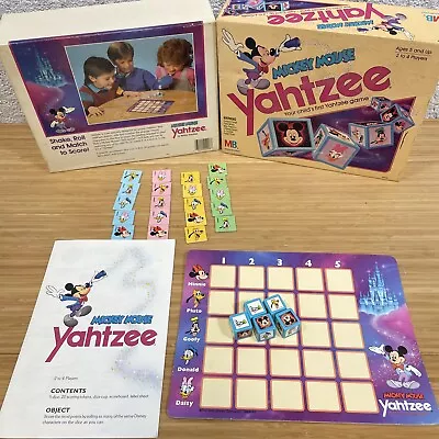 Vintage Disney Family Dice Game MICKEY MOUSE YAHTZEE W/ Box 1988 • $9.60