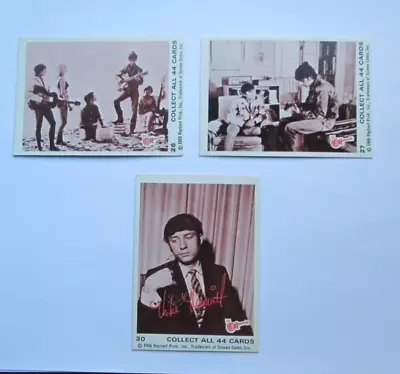 The Monkees 1966 Trading Cards Puzzle On Back #26 27 30 • $6.59