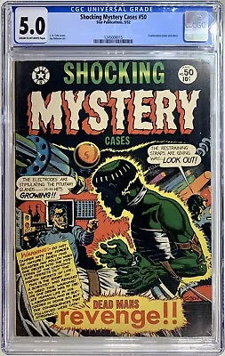 SHOCKING MYSTERY CASES #50 CGC 5.0 Classic L.B. Cole Mad Scientist Cover 1952 • $1506
