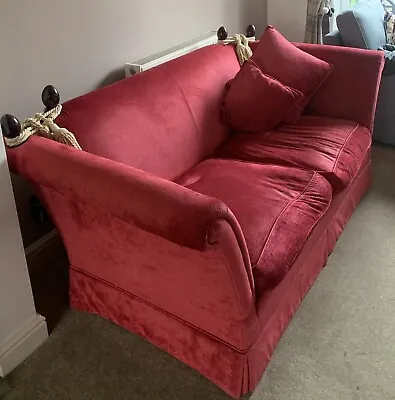 Laura Ashley Langham Knole 2 Seater Sofa (drop Arm) In Raspberry Crushed Velvet  • £150