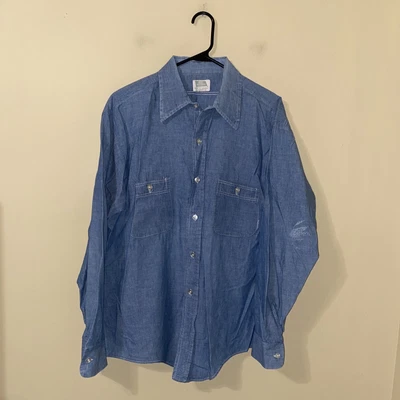 $77.97 • Buy Big Murph Vintage 60s Chambray Denim Button Up Shirt Vintage L/XL