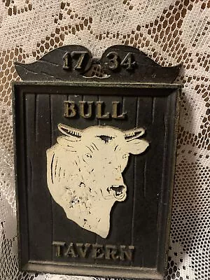 Vintage Bull Tavern 1734 EMIG Aluminum Tavern Bar Sign USA • $13.05