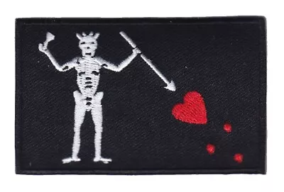 Black Beard Pirate Flag Edward Military Iron On Sew On R2675 • £3.99