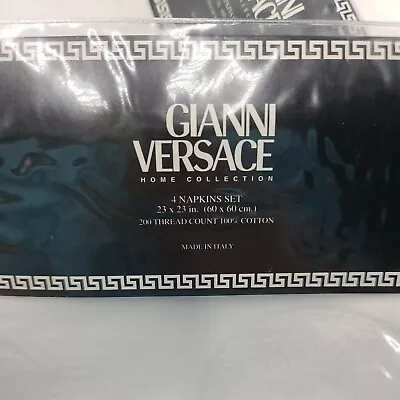 Gianni Versace Medusa 1990's Round Tablecloth With 8 Napkins Vintage Rare • $650