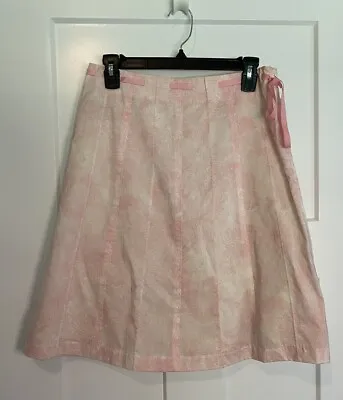 J. Crew Women's SIZE 2 Floral Skirt Pink And White With Ribbon Accents EUC • $13.99