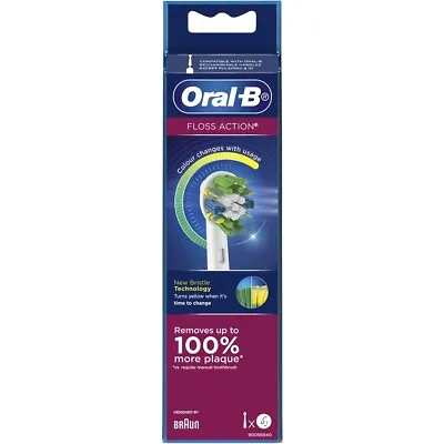 $17.99 • Buy 4 X Brand New Genuine Oral-B Floss Action Electric Toothbrush Replacement Heads