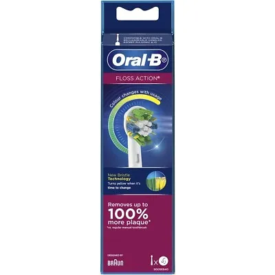 4 X Brand New Genuine Oral-B Floss Action Electric Toothbrush Replacement Heads • $200