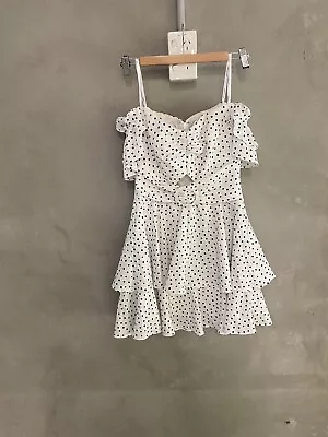 $68.25 • Buy Forever New Polka Dot Ruffle Dress Sz 8 (f83