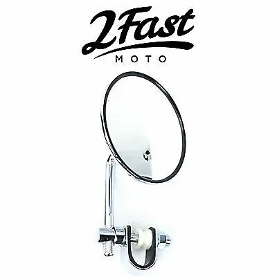 Universal 4  Round Chrome Clamp-On Mirror 3/4  7/8  And 1  Bars 20-06804 • $16.97