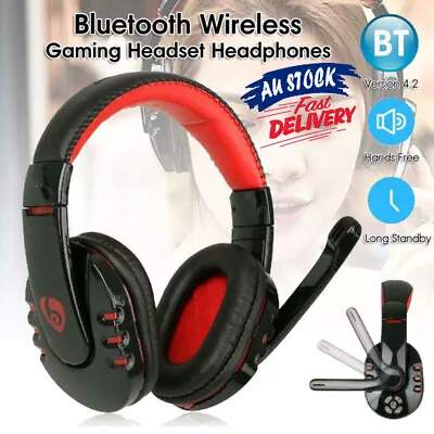 $36.99 • Buy AU Bluetooth Wireless Gaming Headset Headphone Earphone For PC With Mic Stock QC