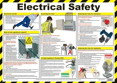 £17.58 • Buy Safety First Aid Group Electrical Safety Poster, Laminated A2