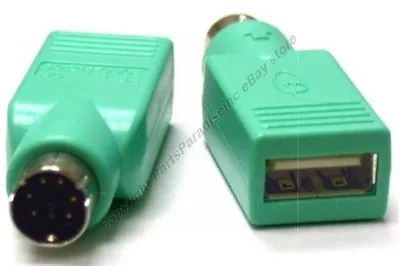 USB A Female/F Jack~PS2 6pin Mini DIN Male/M Plug Mouse Cable/port Adapter{GREEN • $1.25