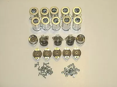 BELTON 9 Pin 12AX7 Tube Socket With Shield  Top Mount Fits Fender Set Of 10 • $48