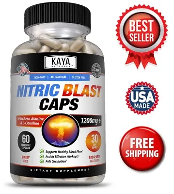 Nitric Blast 60ct L-Arginine Nitric Oxide ED Testosterone Booster Pre Workout • $9.98